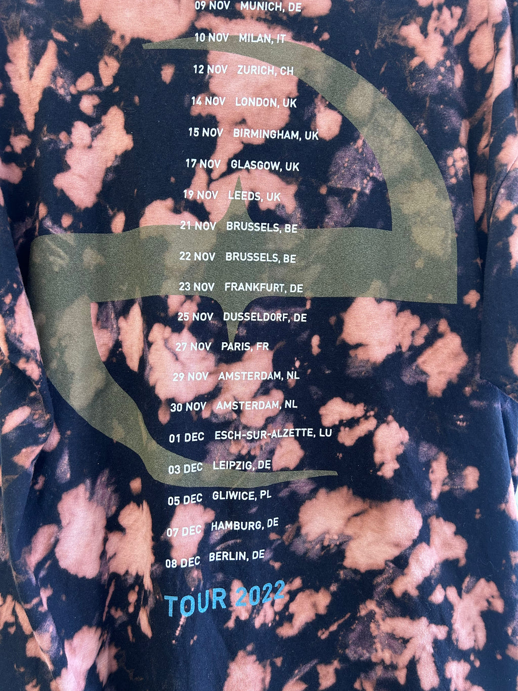 Evanescence tie-dye 2022 tour tee