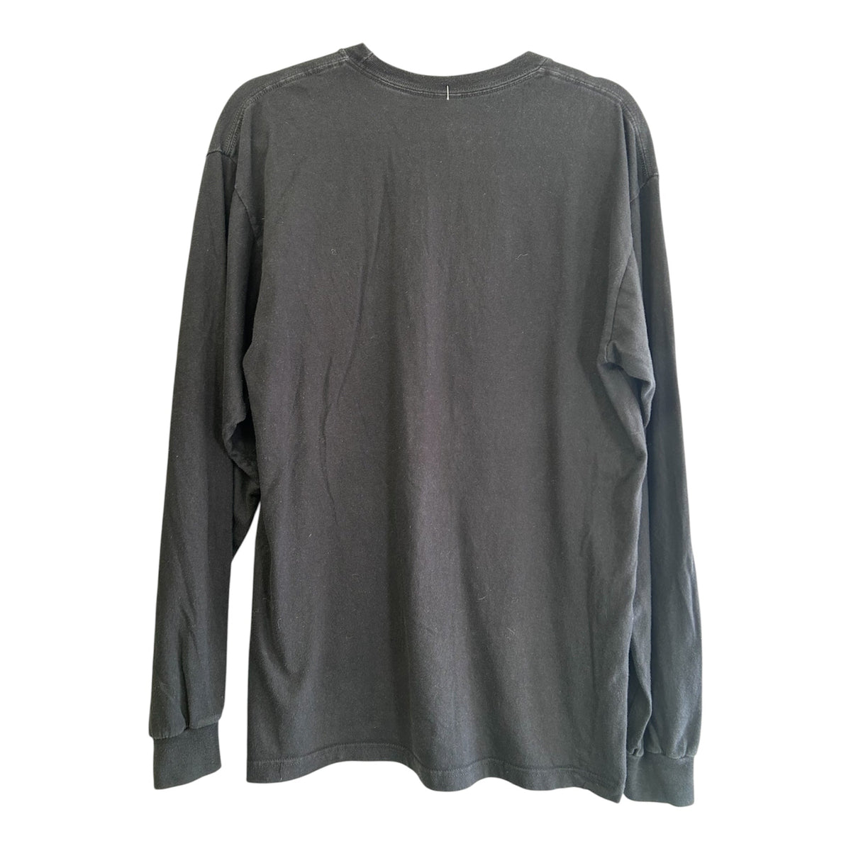 Antithesis black Neck Deep long sleeved tee, size L, shown from the back against a white background.